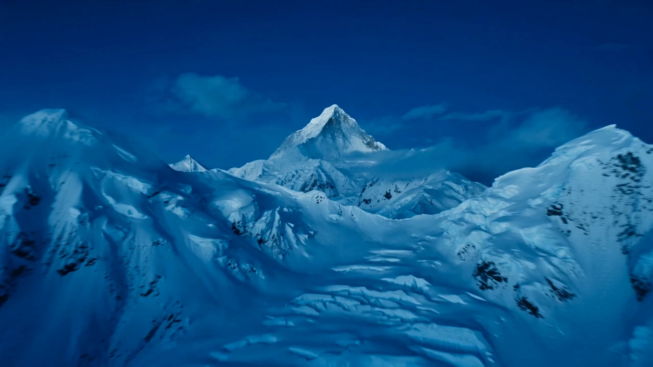 Mount Everest at blue hour