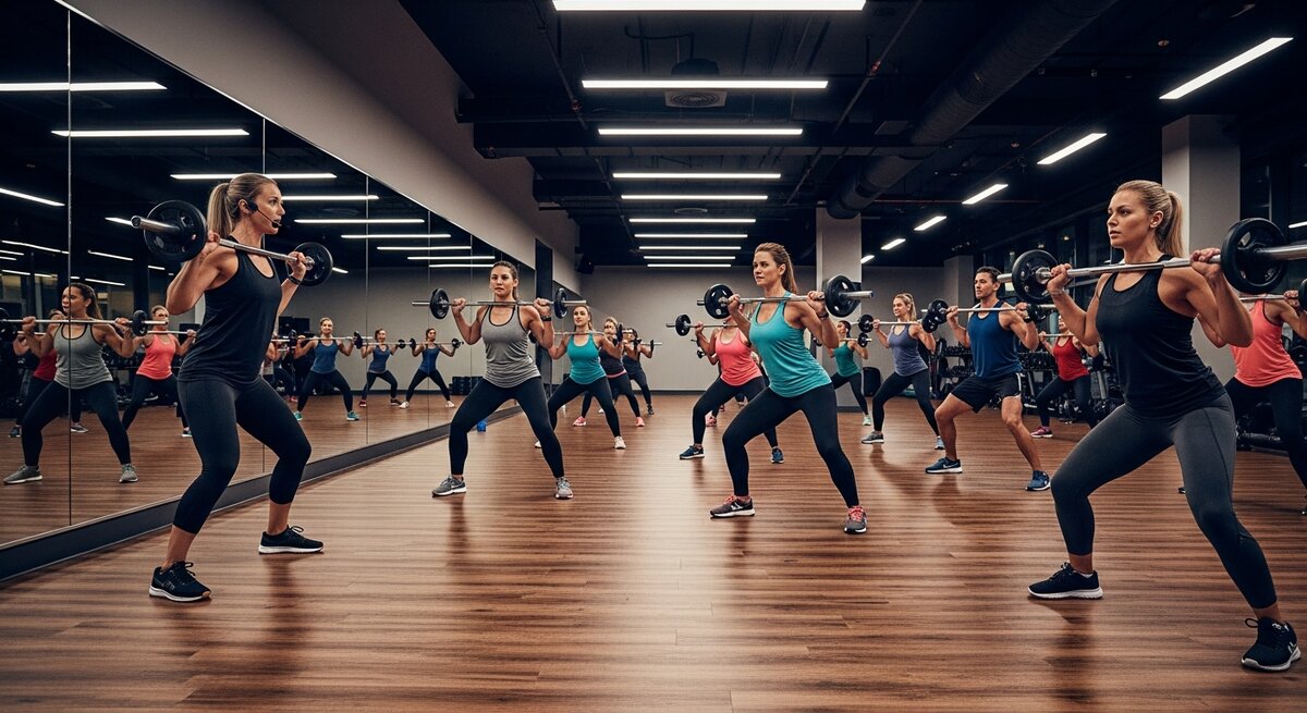 Group fitness in action