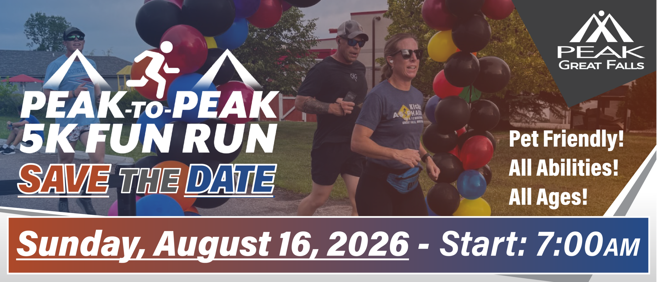 Peak-to-Peak 5K Fun Run — Sunday, August 16, 2026, start 7:00 AM