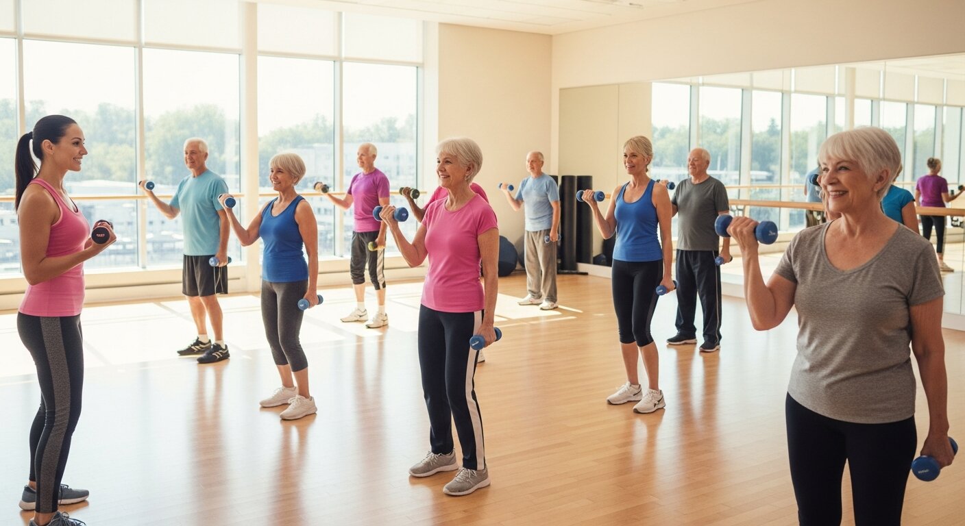 Senior fitness class