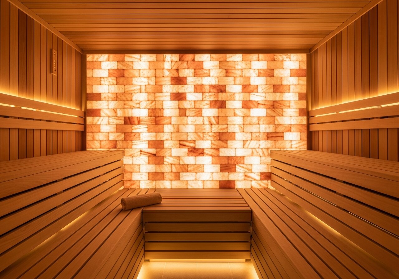 Himalayan salt sauna at Peak West